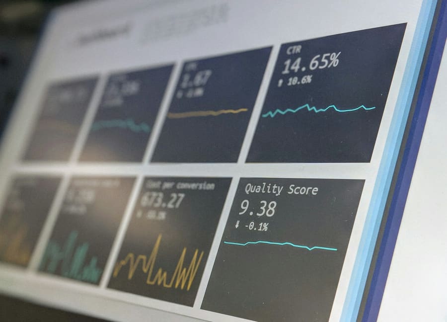 Analytics dashboard with performance charts